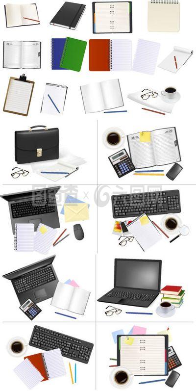 辦公用品公文包與儀器儀表的免費矢量素材資源